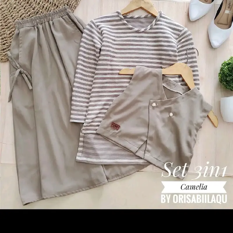 SET MUSLIM ANAK// SET ROK ANAK MUSLIM// ASIMETRIS VEST//Set CAMELIA by Orisabilaqu// Setelan Lembut Nyaman Casual 2