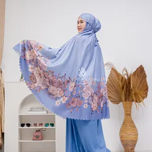 ALIF GALLERY - Mukena Dewasa Jumbo Premium 2in1 Motif Print Mewah Terbaru Medina Series Free Sejadah