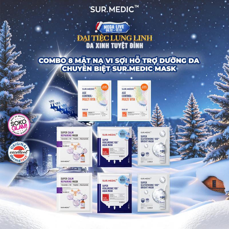 Mây ăn ảnh x Surmedic - Combo 8 Mặt Nạ Hỗ Trợ Dưỡng Da Sur.Medic Mask 28g miếng