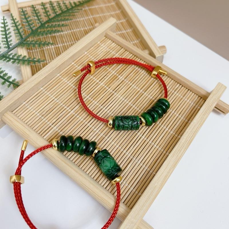 Vòng tay nam nữ lu thống chạm khắc kèm ngũ điếu cẩm ngọc sơn thủy cầu tài lộc, may mắn, bình an 4