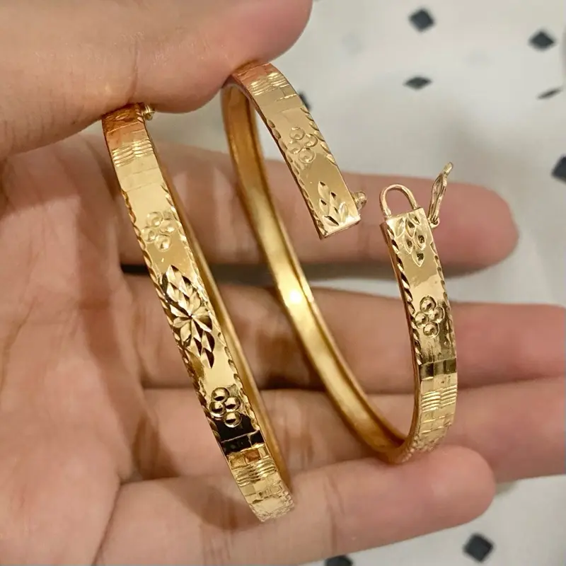 [DC5.1] Gelang Swasa Ceper Dewasa 5 mm Motif Ringan Bulat Awet Tahan Karat Lebar 5 mili