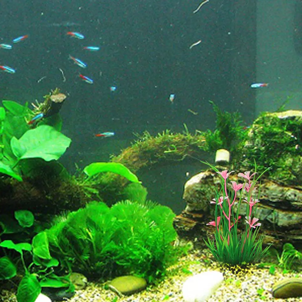 Home Green Aquarium Water Grass Plastic Fish Tank Landscape Decor Artificial Plant