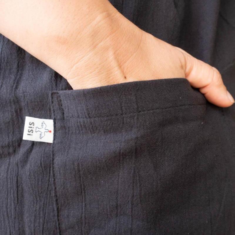 Linen apron masak (Hitam) 3