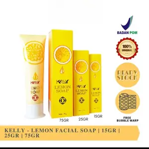KELLY Lemon Soap | SABUN CUCI MUKA | membersihkan kulit, menghilangkan kotoran dan sisa make-up pada pori-pori kulit