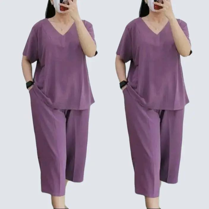 Setelan Andin Murah Terbaru Crinkle Airflow - Bahan Adem dan Tidak Nerawang Wanita Celana Atasan Dewasa 1