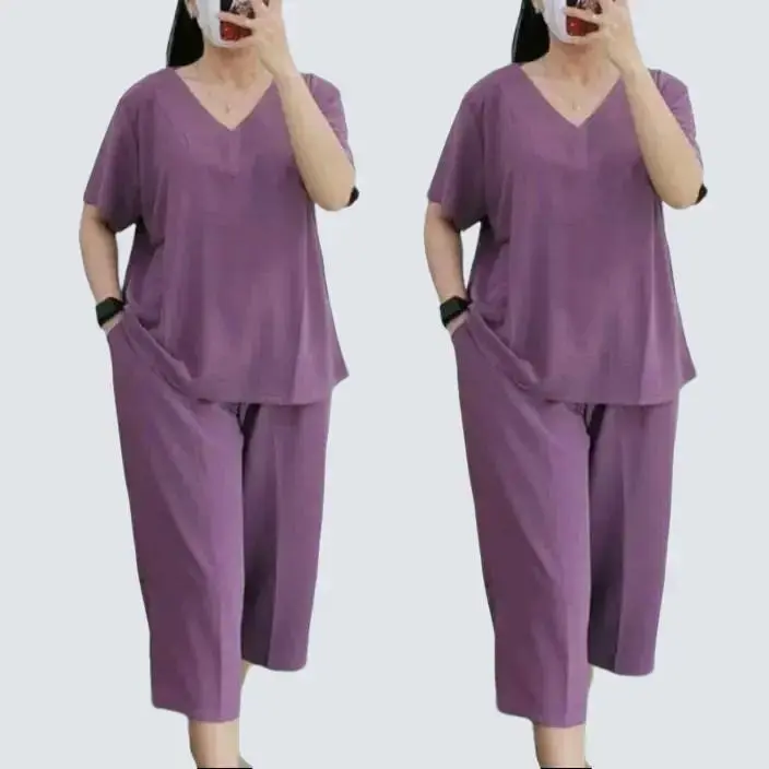 Setelan Andin Murah Terbaru Crinkle Airflow - Bahan Adem dan Tidak Nerawang Wanita Celana Atasan Dewasa 0