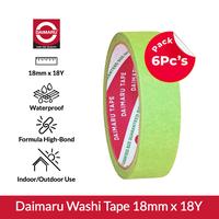 Gambar Daimaru Masking Tape Premium Washi Hijau 18mm x 18Y 6 pcs Untuk Finishing Cat & Dekorasi Lem Kuat Tidak Merusak Permukaan dari Daimaru Kota Denpasar 1 Tokopedia