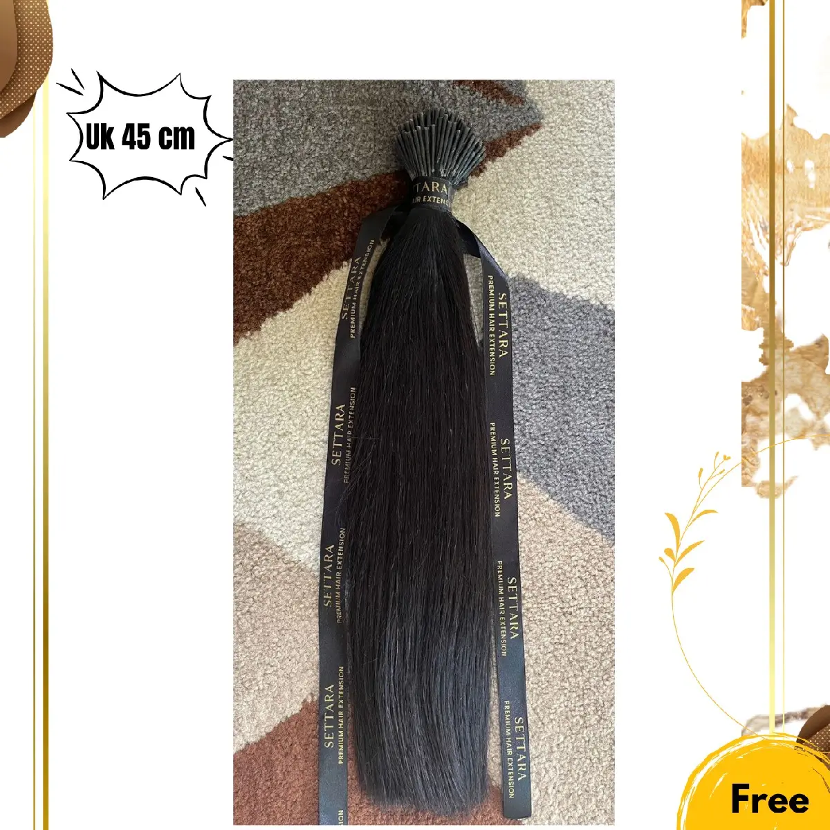 Rambut Sambung Premium Hitam Smoothing Uk 45 cm