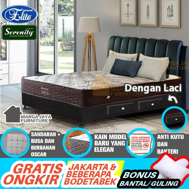 Kasur Spring Bed SET + Divan Sandaran ELITE SERENITY Superior Superstar Valentine 120 160 180 x 200 cm Hitam 2