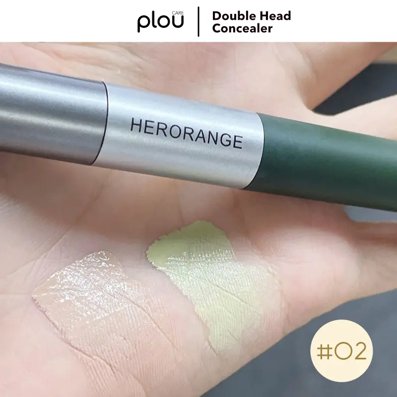 HERORANGE Double Head Stick Highlighter Concealer 2 in 1 Soft Shadow Primer Mencerahkan Menyembunyikan Bintik Jerawat Secara Alami Kosmetik Tahan Lama Long Lasting Contour Bronzer 7