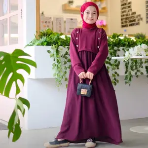 GAMIS AZURA KNIT KOMBINASI CRINKLE 3-12 TAHUN (TANPA HIJAB)