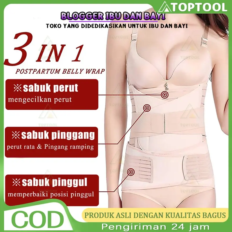 Korset Pelangsing 3 in 1 dan 2 in 1 Korset Melahirkan Wanita Postnatal Corset Pelangsing Pasca Melahirkan Recovery Breathable KT03