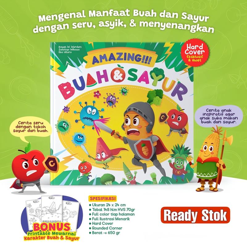 Product Introduction of Buku Anak - Buah dan Sayur - Amazing!!! Buah & Sayur - Buku Ensiklopedia Anak Usia 5+ - Visi Mandiri - Hardcover Books 1