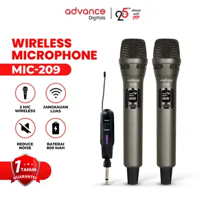 Advance MIC-209 Professional Dual Microphone Wireless Jack 6,5mm Jangkauan 20-30m Garansi 1 Tahun