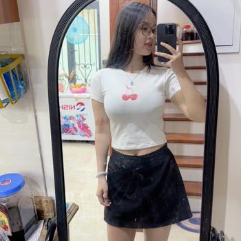 Product Review of Áo thun nữ baby tee cotton cổ tròn form ôm mùa hè hình trái Cherry, Đào, Chuối | bananabu from Q**h 0