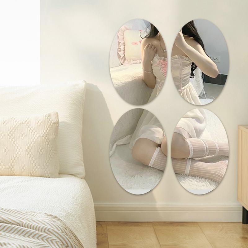 Product Introduction of Oval Acrylic Wall Mirrors Self-adhesive Wall Stickers Crystal 3D Wall Decals for Living Room Bathroom Home Decor 20*30cm 52