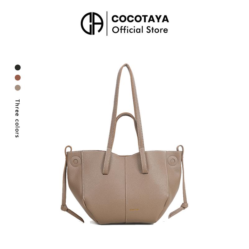   Cocotaya  Barriley Bag Túi Xách Sức Chứa Lớn Thiết Kế Đơn Giản Và Dễ Phối Đồ Thời Trang Cao Cấp Phong Cách Cổ Điển Túi Kẹp Nách Làm Bằng Da PU Túi Tote 