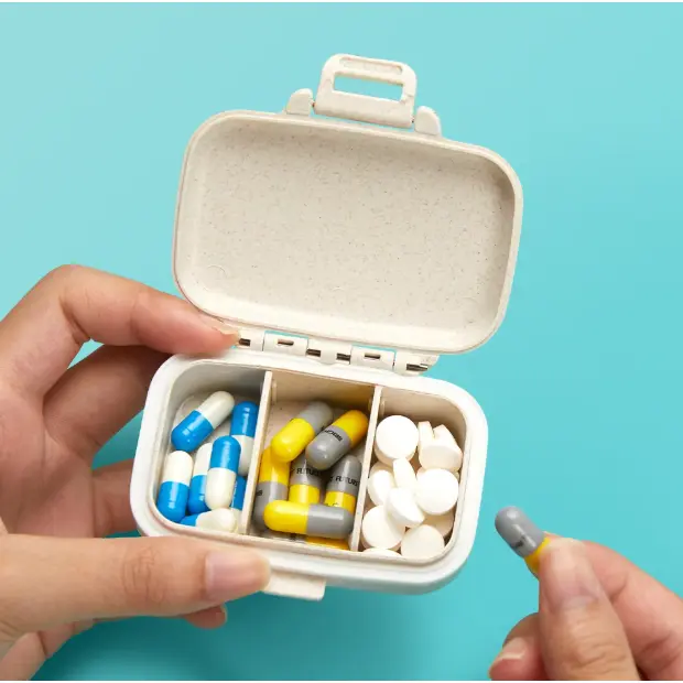 SHURUN Kotak Obat Mini Portable Medicine Pill Box Adjustable 3 Grid 0