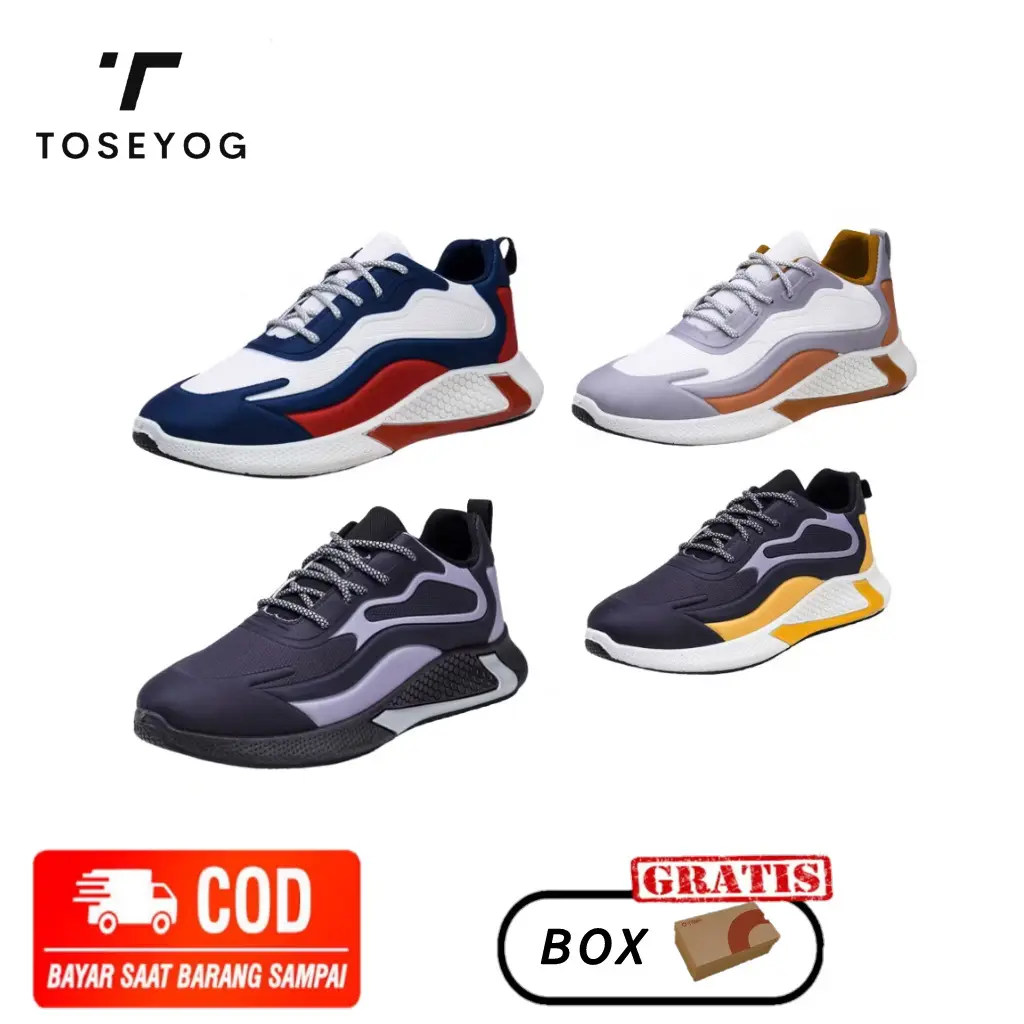 Toseyog 024 HERO! Sepatu! Sepatu pria! Terbagus, keren untukmu! Sepatu Cowok Keren!  merah pria Hitam Putih Casual Karet Shoes Sneakers