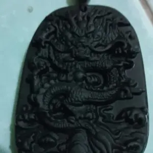Kalung Liontin Giok Hijau Ukir Naga Terbaru Bisa COD