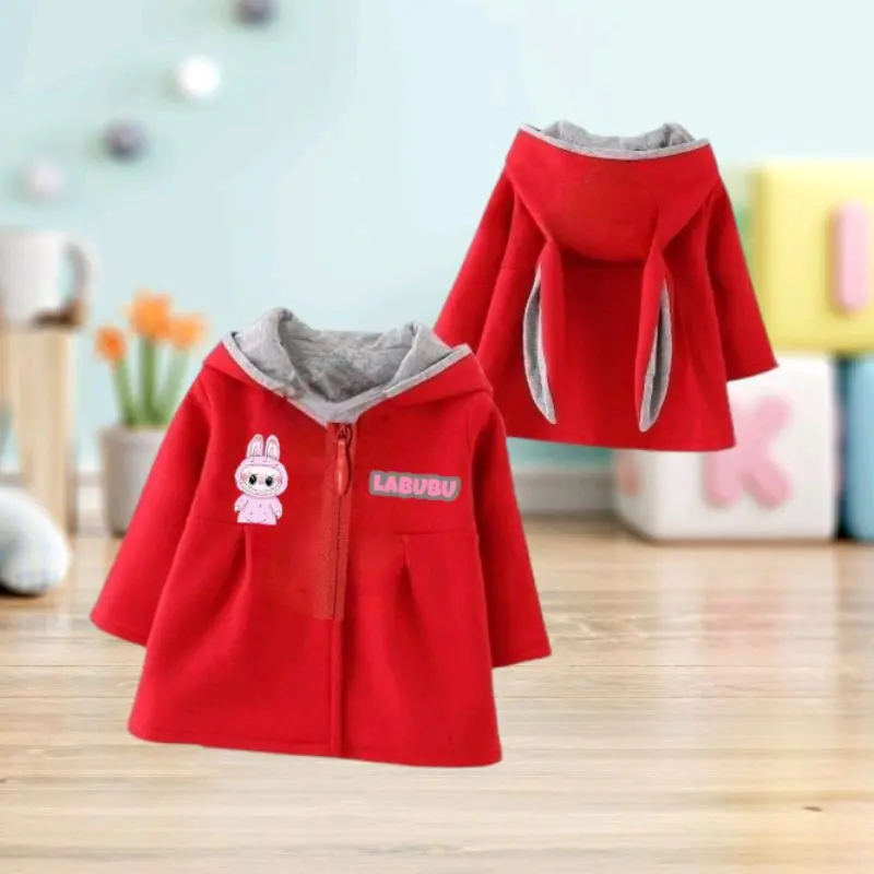 jaket anak telinga kelinci sweter labubu Switer 3