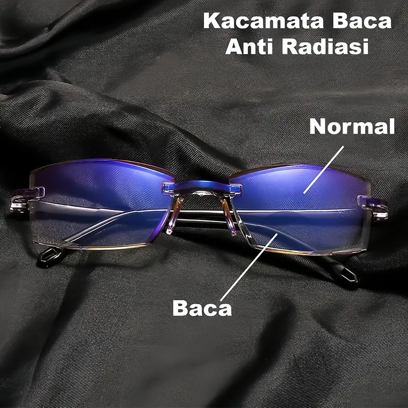 【Beli 1 Gratis 2】Kacamata baca multifungsi (bisa untuk membaca dan dipakai di luar), model trendi dan kekinian, lensa bifokal anti silau & anti radiasi, uniseks, penglihatan lebih jelas, cocok untuk usia 30–70 tahun 3
