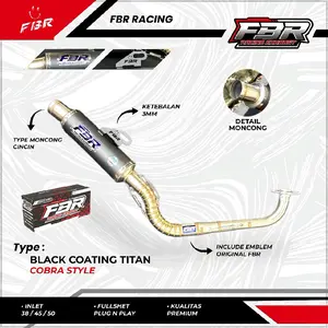 KNALPOT FULL SET BLACK COTTING TITAN CINCIN FBR RACING EXHAUST