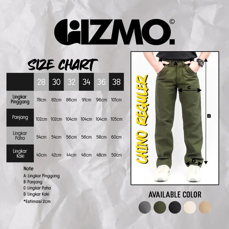 Gizmo Celana Chino Reguler Forthright Green Army Loose pants 8