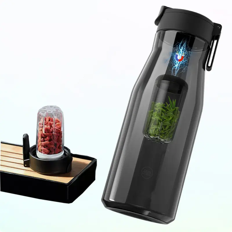 Tea Tumbler With Magnetic Infuser For Loose Leaf Tea And Fruit Water Travel Thermos Tea Infuser Bottle For Tea Water Separation