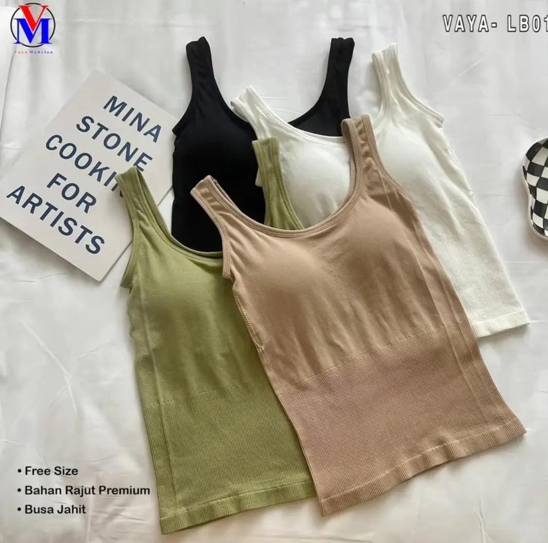 Vaya Basic Tanktop Bra With Cup (Premium) Art LB01 - Putih