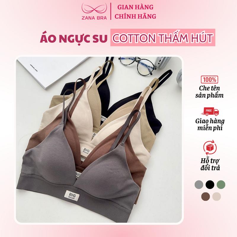 Áo lót nữ không gọng mút mỏng mềm mịn - Top Áo lót nữ cotton bản to 3 nấc cài, thiết kế năng động thể thao ZANA BRA A310 áocon nữ Sport Tập Gym Yoga Tập Yoga Tập Aerobic Áo Ngực giặt bằng nước lạnh