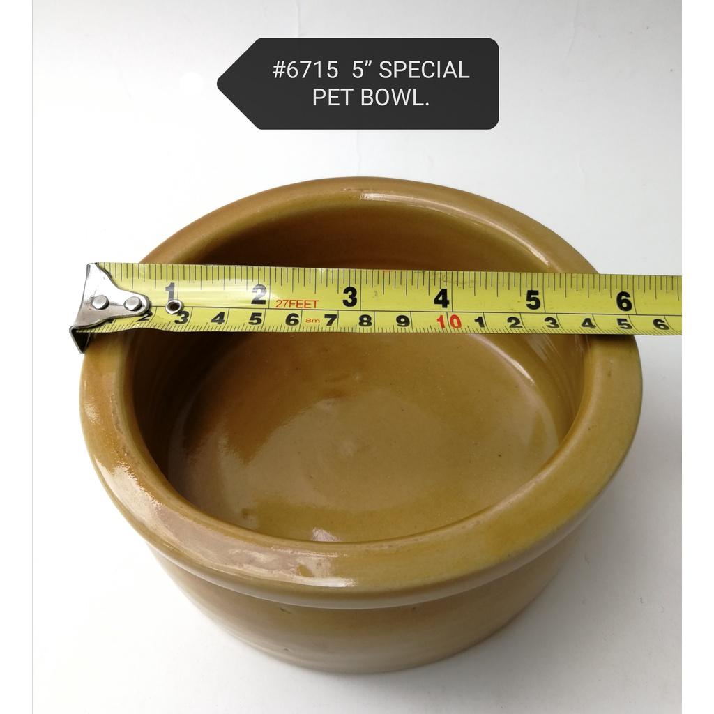 Pet Cat Rabbit Dog Food Feeding Water Drinking Bowl Clay Ceramic 6715 5inch Smooth Bekas Makan Minum Kucing Arnab Anjing