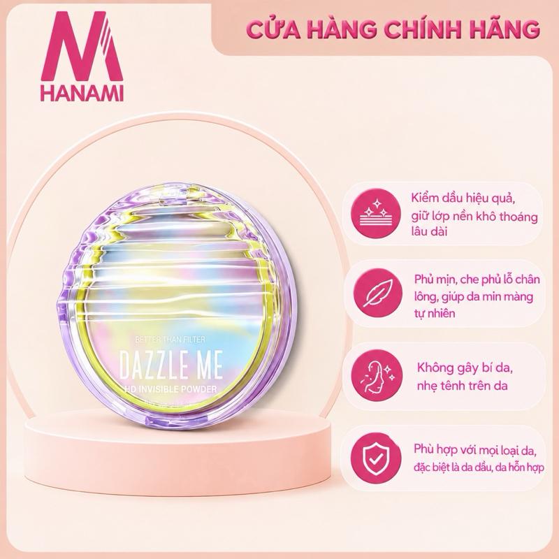 Phấn phủ kiềm dầu HD không màu Dazzle Me Better Than Filter HD Invisible Powder kiểm soát dầu kép suốt 24h 5g