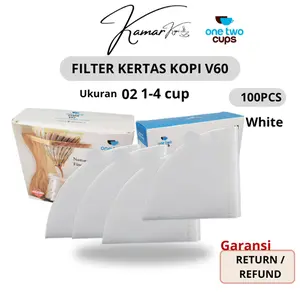 Filter Coffee Paper 02 1-4cup White Saringan Kopi Kertas Putih V60 Lancip