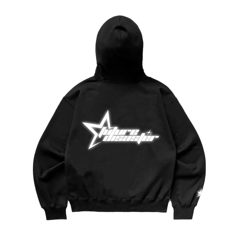Gadabang Sweater Hoodie Boxy Starboy Menyala Future Disaster Sablon Reflektif Oversize Fleece 280 0