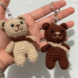 Amigurumi Teddy Bear couple Keychain Gantungan kunci handmade