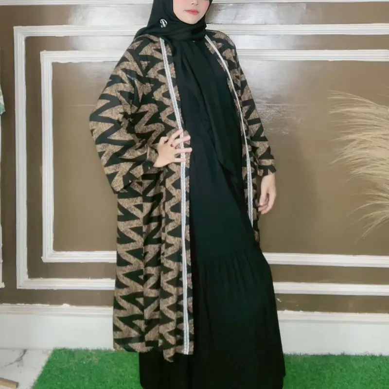 NEW PRODUK VAARIASI JUMBO LD 140  buat INERNYA  OUTER NYA LD 130 BAHAN RAYON TWILL CAKEP CANTIK FASHION KEKINIAN Dress Gold Hitam baju lebaran perempuan Muslim Wanita Gamis Setelan 6