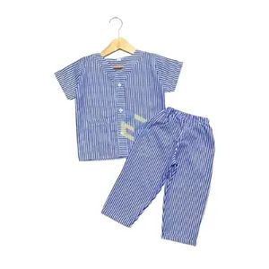 (SALUR) Baju Tidur Piyama Anak-Anak Motif Salur Nyaman Lembut Bahan Poly Micro Kancing Depan 1 Saku Size M L XL NO 8 10 12 Fashion