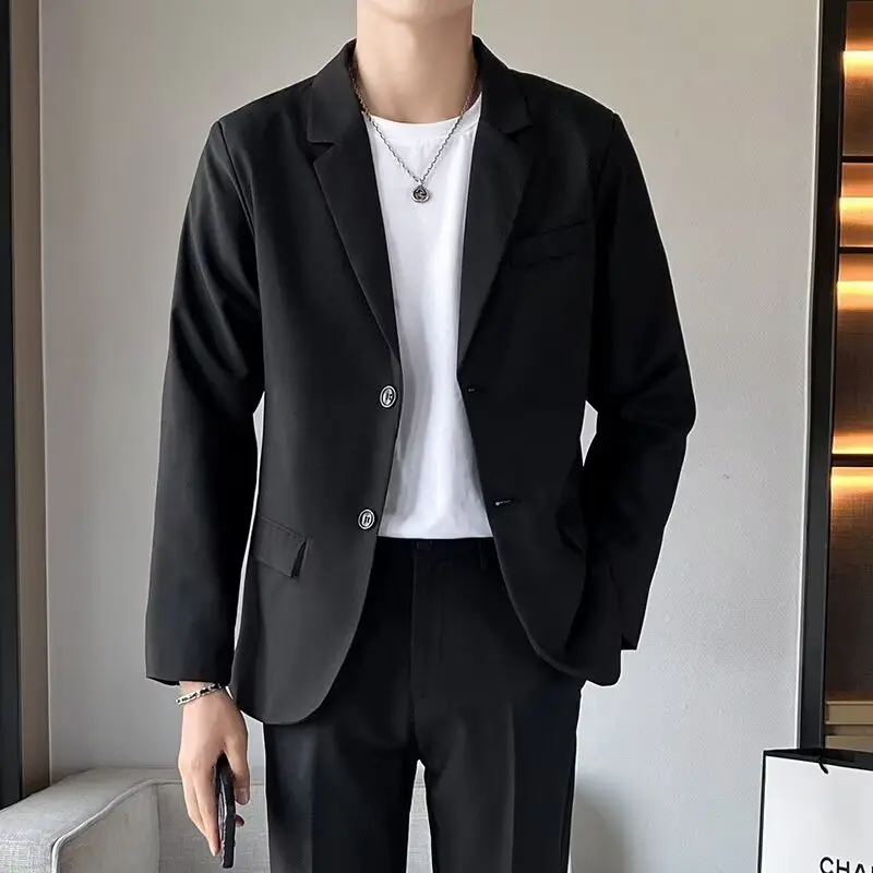 Áo Khoác Nam Mùa Thu Và Mùa Đông, Mỏng Và Mới, Phong Cách Công Sở Thường Ngày Hàn Quốc, Thích Hợp Cho Giới Trẻ Và Trưởng Thành, Có Thể Tùy Chỉnh, Bộ Đồ Nhỏ Dáng Rộng Vừa Vặn Menswear Jacket vest  4