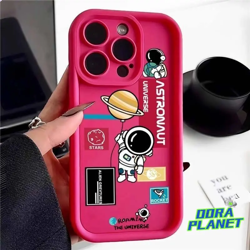 Ốp Điện Thoại Phi Hành Gia, Tương Thích Với iPhone 15 Pro Max, iPhone 13, 14 / 11 / XR / 12 / 8Plus, Thời Trang Quan Tâm Trẻ Con, Chống Vỡ 3