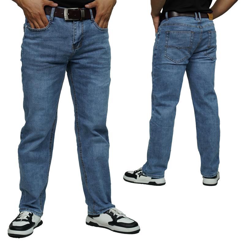 R-23 Quần Jean Nam Dài Ống Suông CC Co Giãn Trắng Xanh