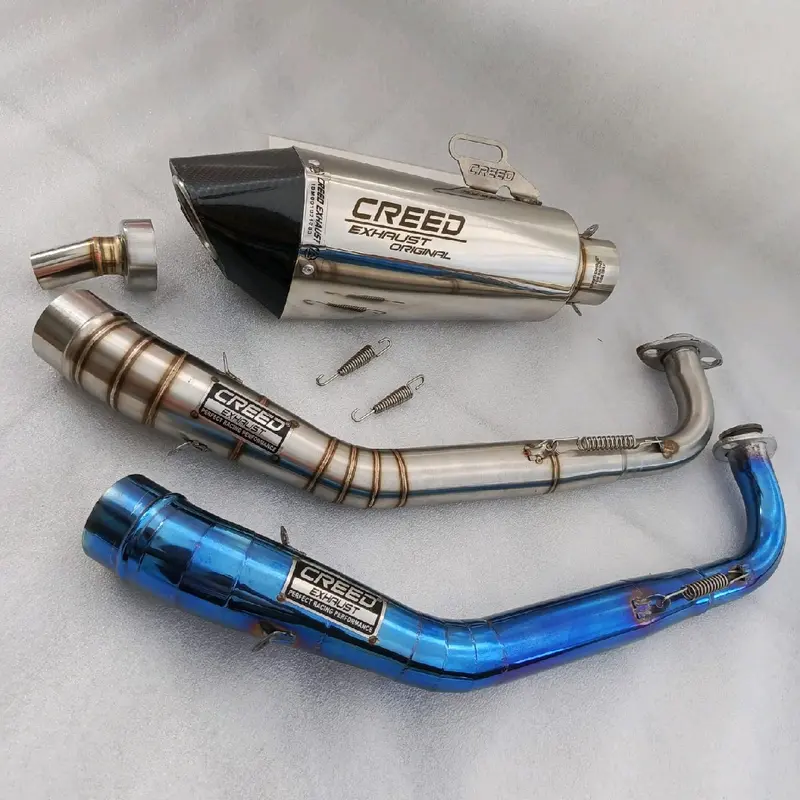 100% CREED EXHAUST ORIGINAL SUARA NGEBASS COCOK UNTUK MOTOR, n max old/new,aerox old/new,pcx150/160,adv150/160,vario160,mio j/m3/sporty/smaile/gt,vario125/150 led/new,vario125 bohlam/techno,vario110 fi,vario 110karbu,beat karbu/fi lama/street/deluxe, dll 0