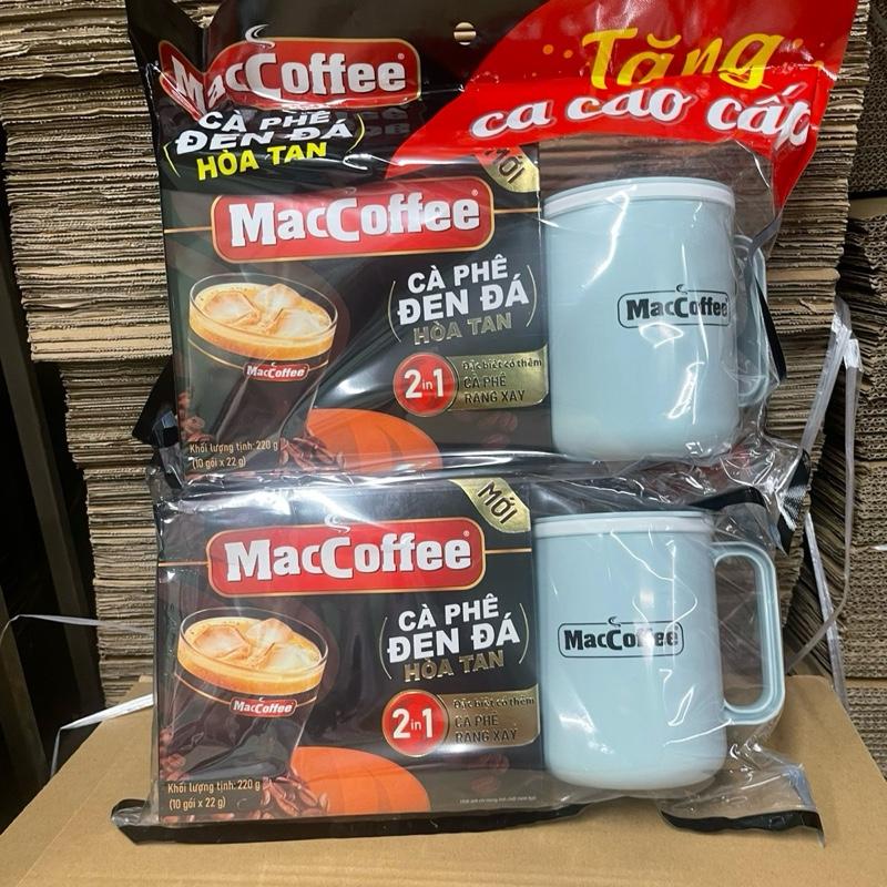 COMBO 2 HỘP CÀ PHÊ MACCOFFEE ĐEN ĐÁ TẶNG 2 CA GIỮ NHIỆT 500ML