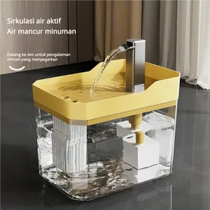 USB 1.5L Air Mancur Minum Kucing Musim Panas Otomatis dengan Sirkulasi Air Aktif untuk Anjing dan Kucing，air mancur minum hewan peliharaan otomatis, air mancur minum anjing dan kucing electric fountain tapel