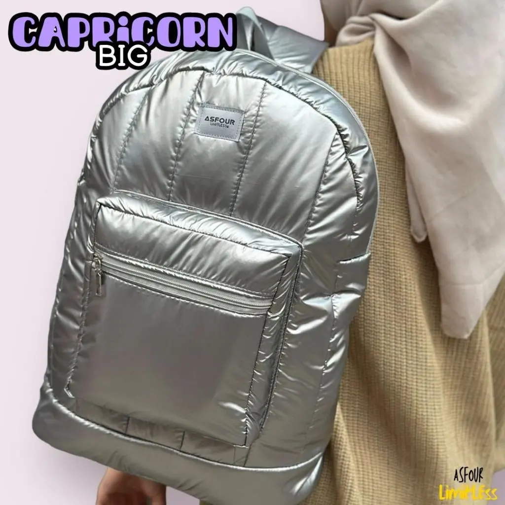 Asfour Ransel Puffy Capricorn - Tas Wanita Backpack 14 inch Laptop Waterproof Parasut Tas Sekolah