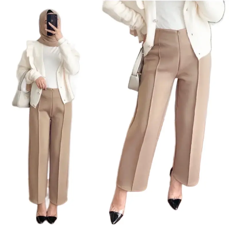 MM - Kulot Scuba Premium wanita kekinian terbaru Celana Panjang Dewasa Hitam scuba Army Navy Nyaman Putih Cantik Kerja Basic Melar Cewek Tebal Stretch