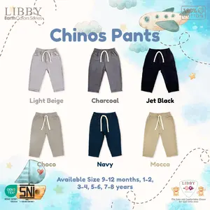 LIBBY - Celana Panjang Chinos Polos Bayi & Anak Laki-laki Usia 9 Bulan - 8 Tahun (1PCS)