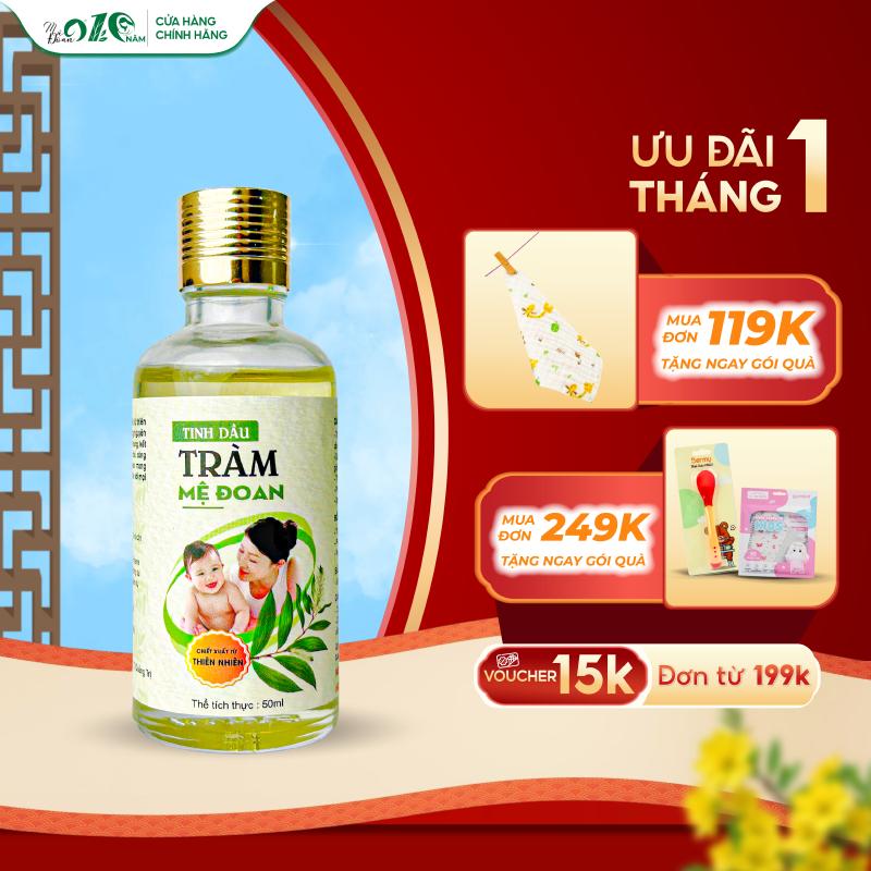  Tinh dầu tràm Mệ Đoan nguyên chất giữ ấm phòng cảm lạnh xua đuổi côn trùng 100ml Cho Em Bé 