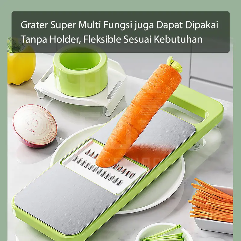 HUGO Parutan Serbaguna 8 in 1 Parutan Sayur Buah Multifungsi Vegetable Cutter Premium Stainless Steel 4