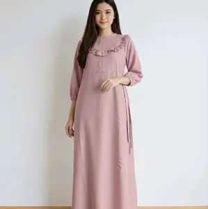 gamis pakaian muslim wanita allsize katun premium motif acak random adem gamis terbaru gamis terlaris • mewah dan elegan •zaitun hitam Longdress voal spandeks dasar